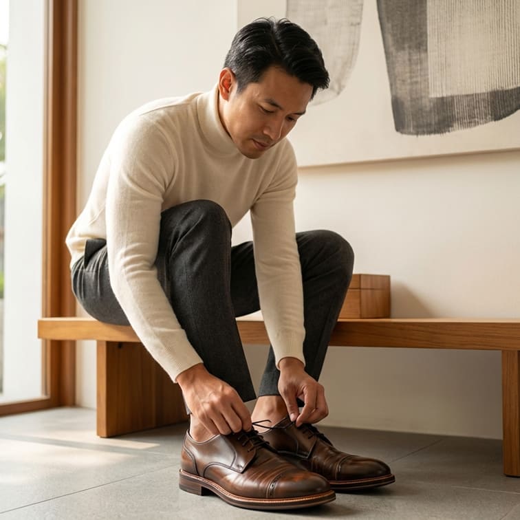 Brown Leather Oxfords Third