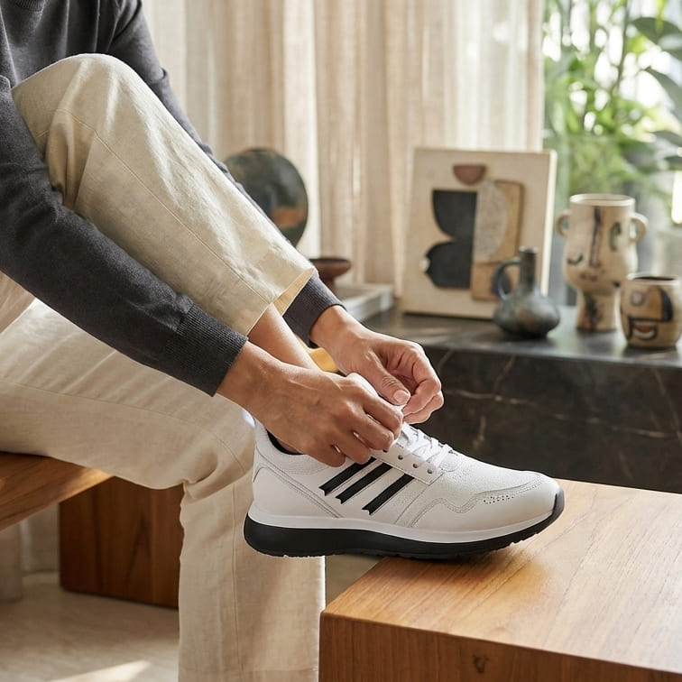 White Stripe Trainers Third